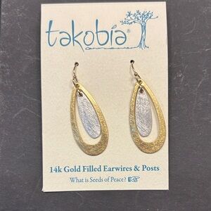Gold and Silver Teardrop Earrings